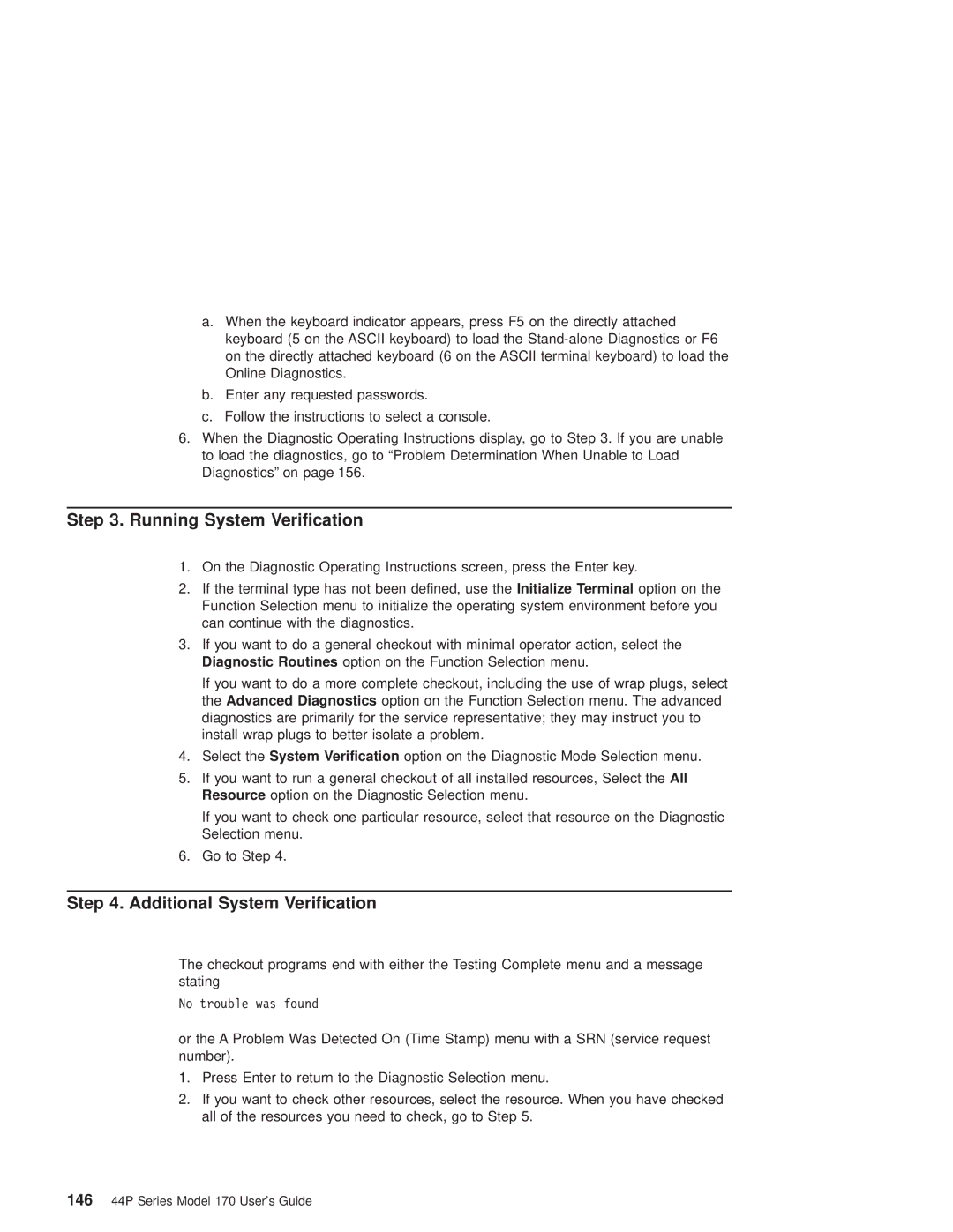 IBM RS/6000 44P manual Running System Verification, Additional System Verification 