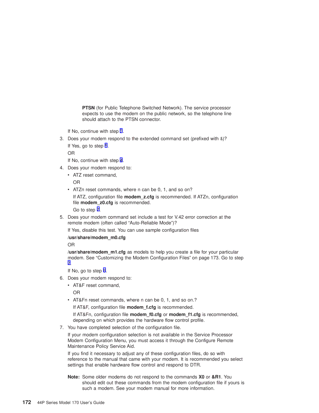 IBM RS/6000 44P manual Usr/share/modemm0.cfg 