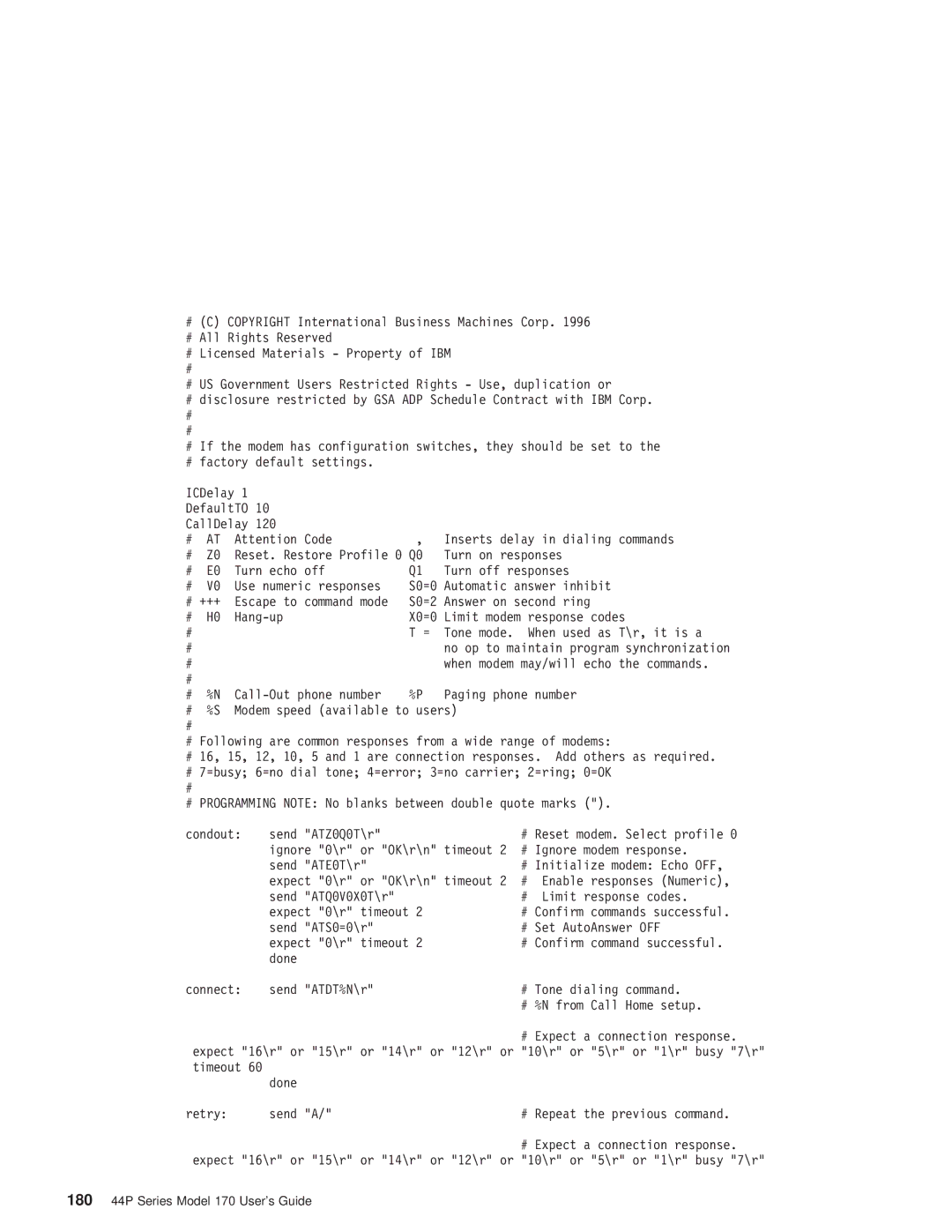 IBM RS/6000 44P manual 180 44P Series Model 170 Users Guide 