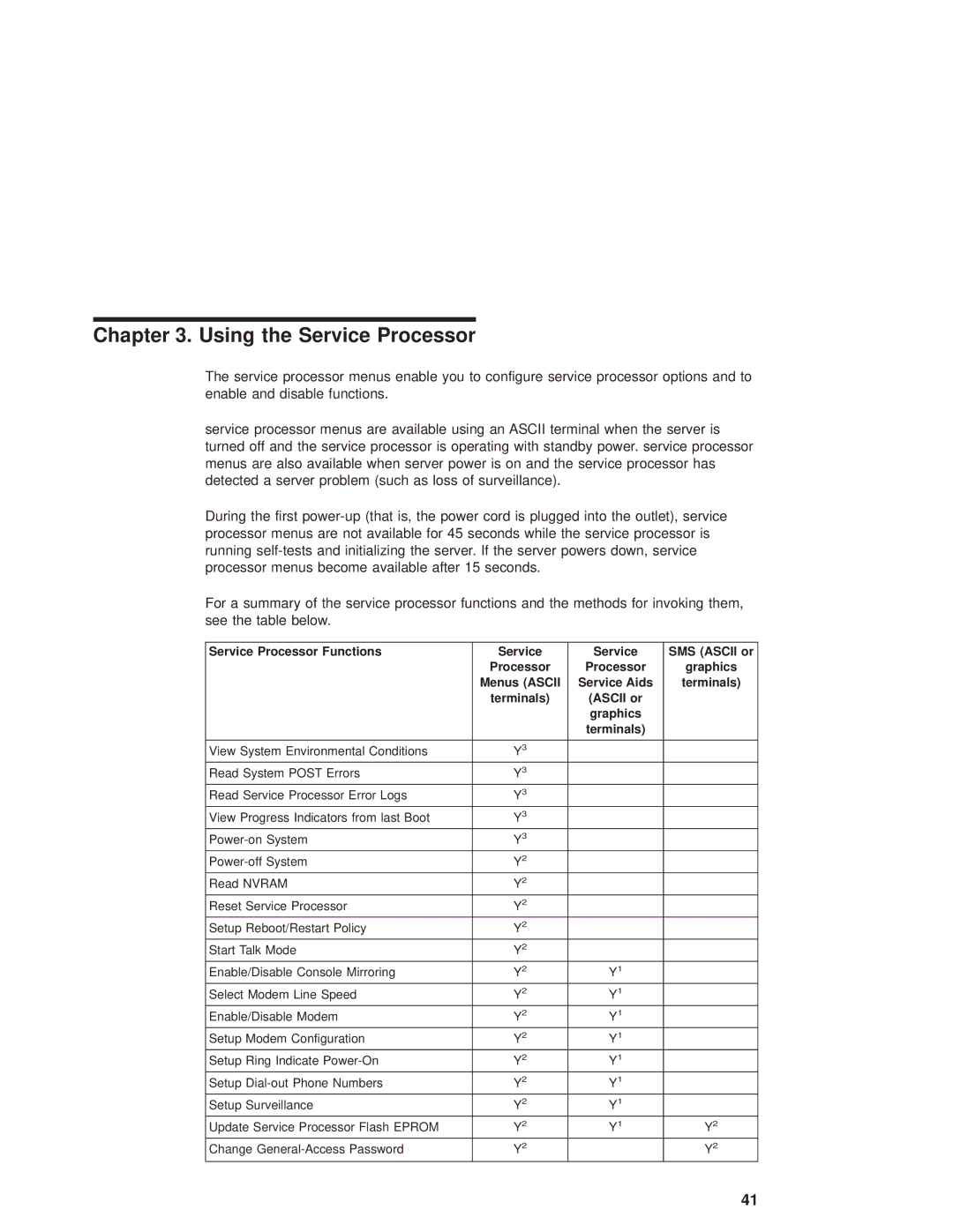 IBM RS/6000 44P manual Using the Service Processor, Service Processor Functions SMS Ascii or 