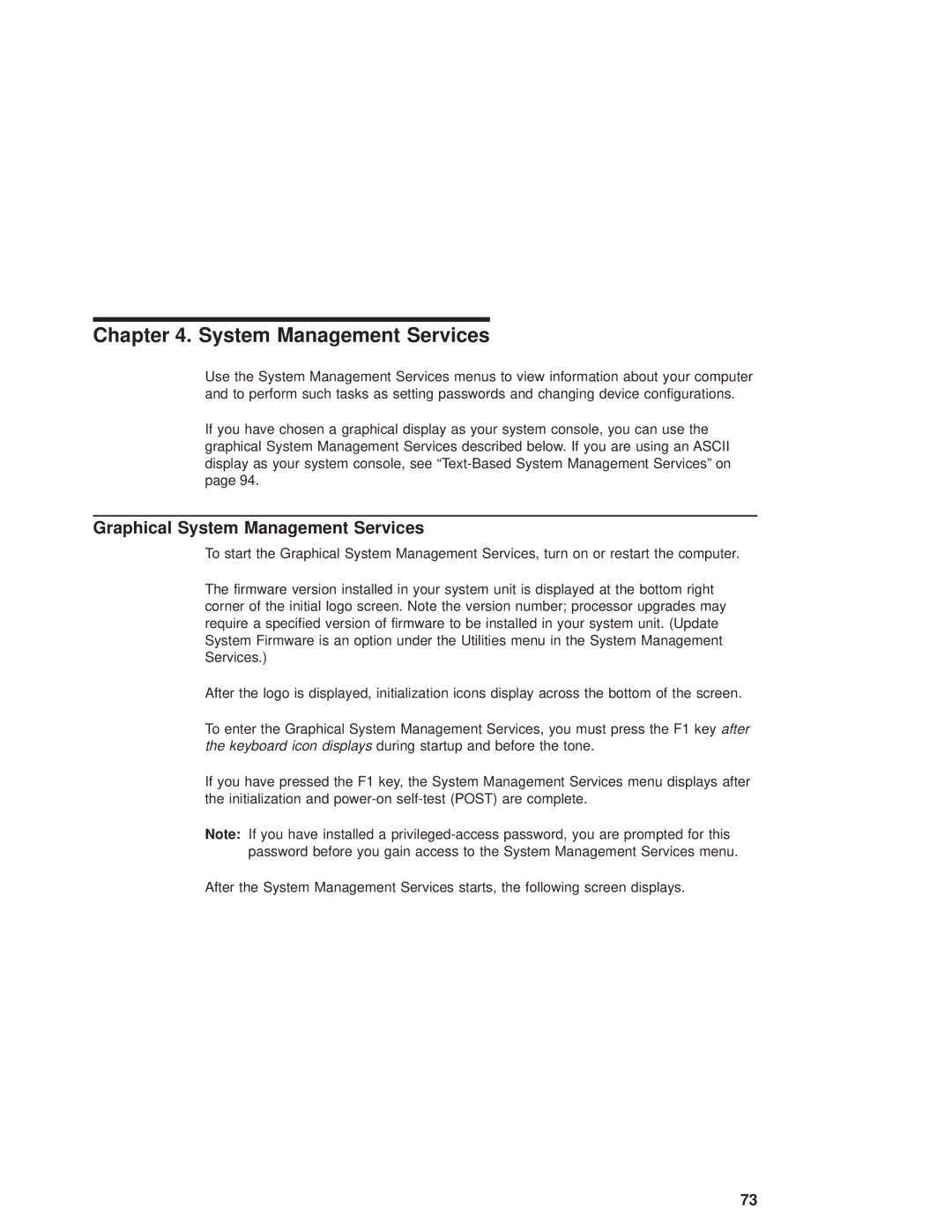 IBM RS/6000 44P manual Graphical System Management Services 