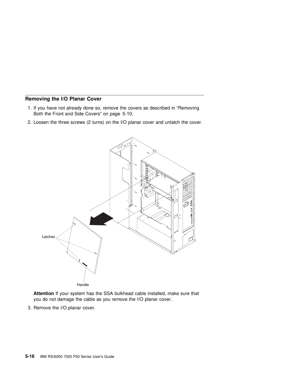 IBM RS/6000 7025 manual Planar Cover 