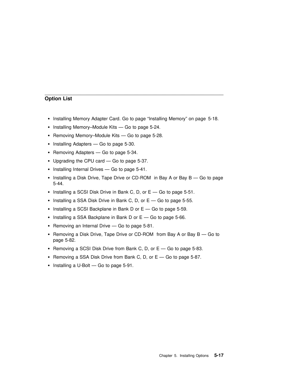 IBM RS/6000 7025 manual Option List, Scsi 