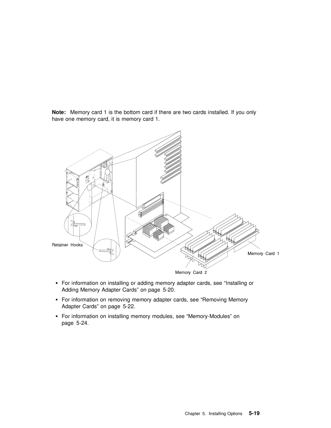 IBM RS/6000 7025 manual Installing Options5-19 