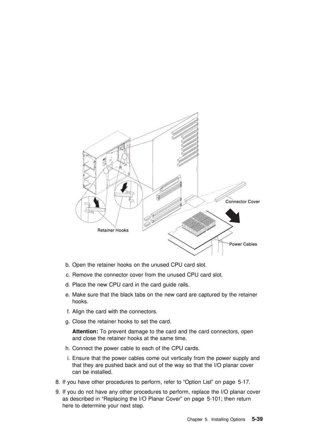 IBM RS/6000 7025 manual Chapter Installing Options5-39 