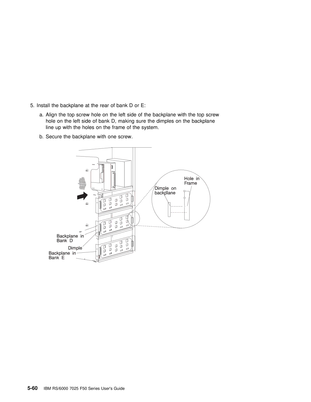 IBM RS/6000 7025 manual Install Backplane Rear 