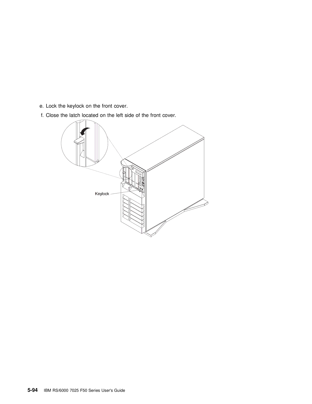 IBM manual 94IBM RS/6000 7025 F50 Series Users Guide 