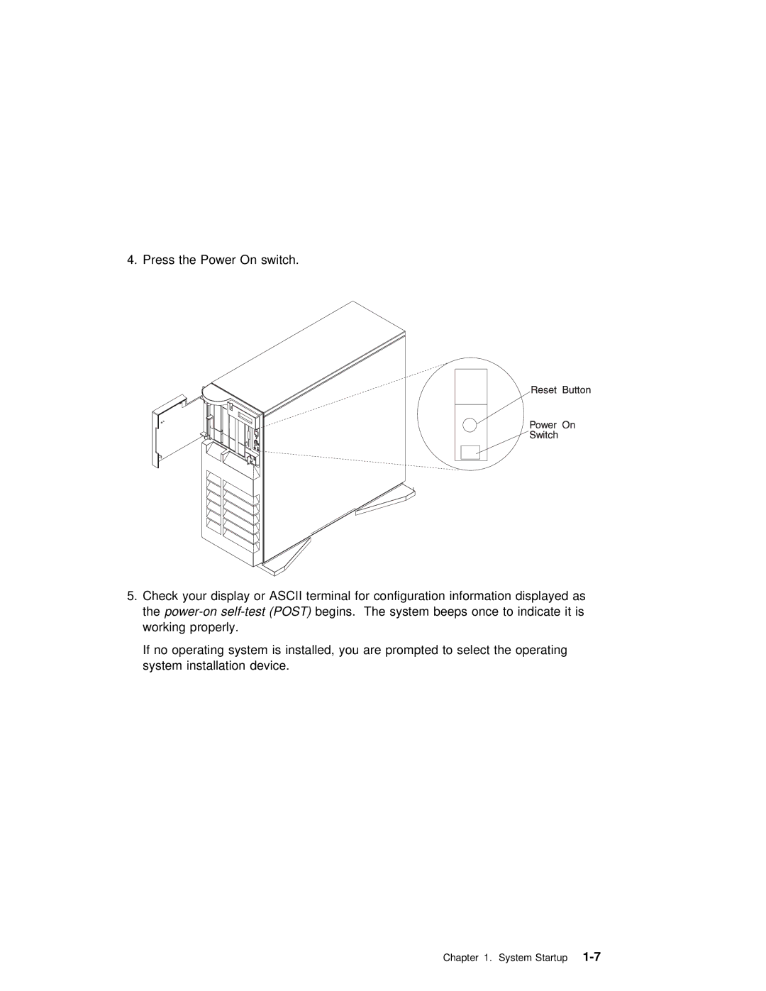 IBM RS/6000 7025 manual System Startup1-7 