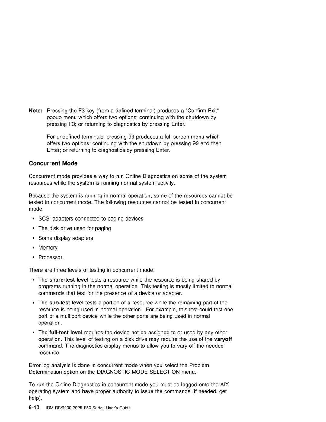 IBM RS/6000 7025 manual Concurrent Mode, 10 IBM 