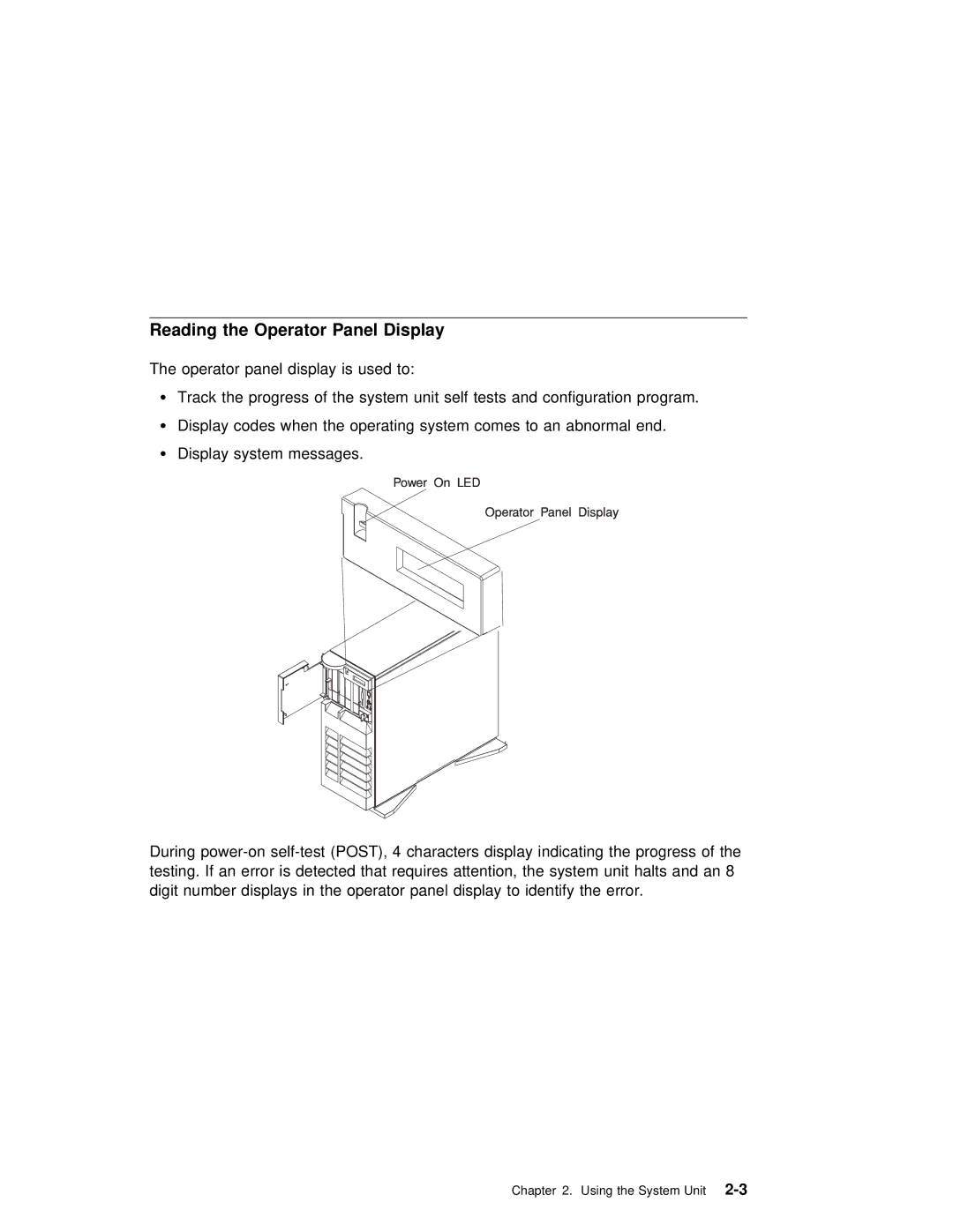 IBM RS/6000 7025 manual Reading the Operator Panel Display 