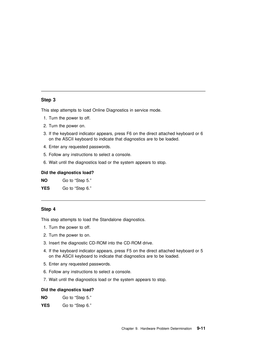 IBM RS/6000 7025 manual Did the diagnostics load? 