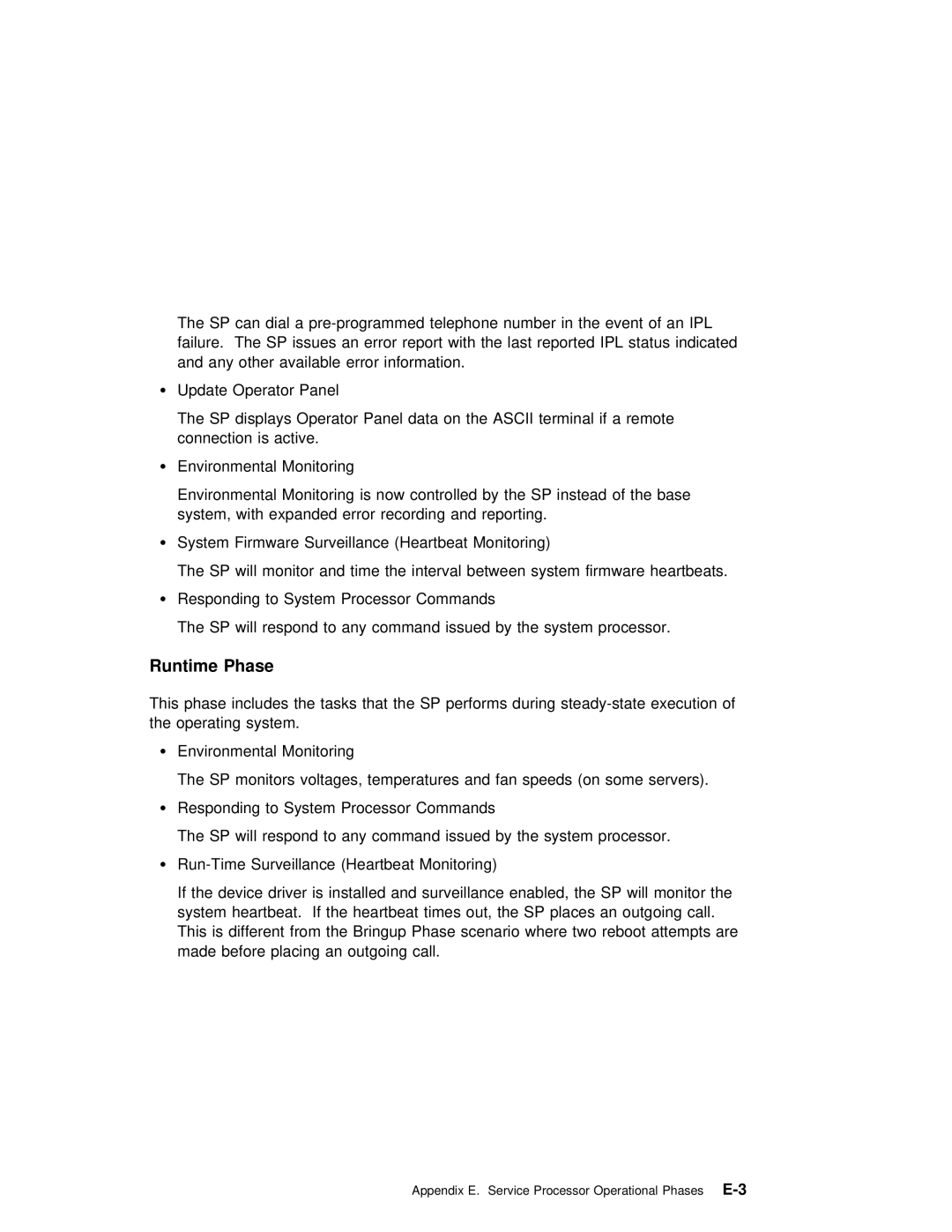 IBM RS/6000 7025 manual Runtime Phase 