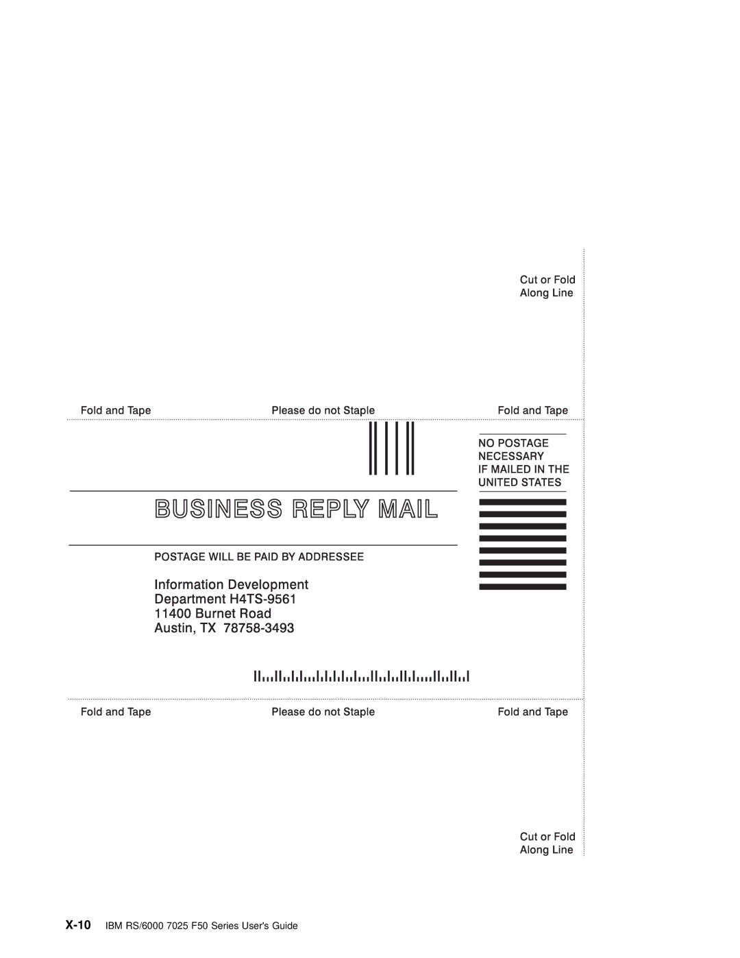 IBM manual 10IBM RS/6000 7025 F50 Series Users Guide 