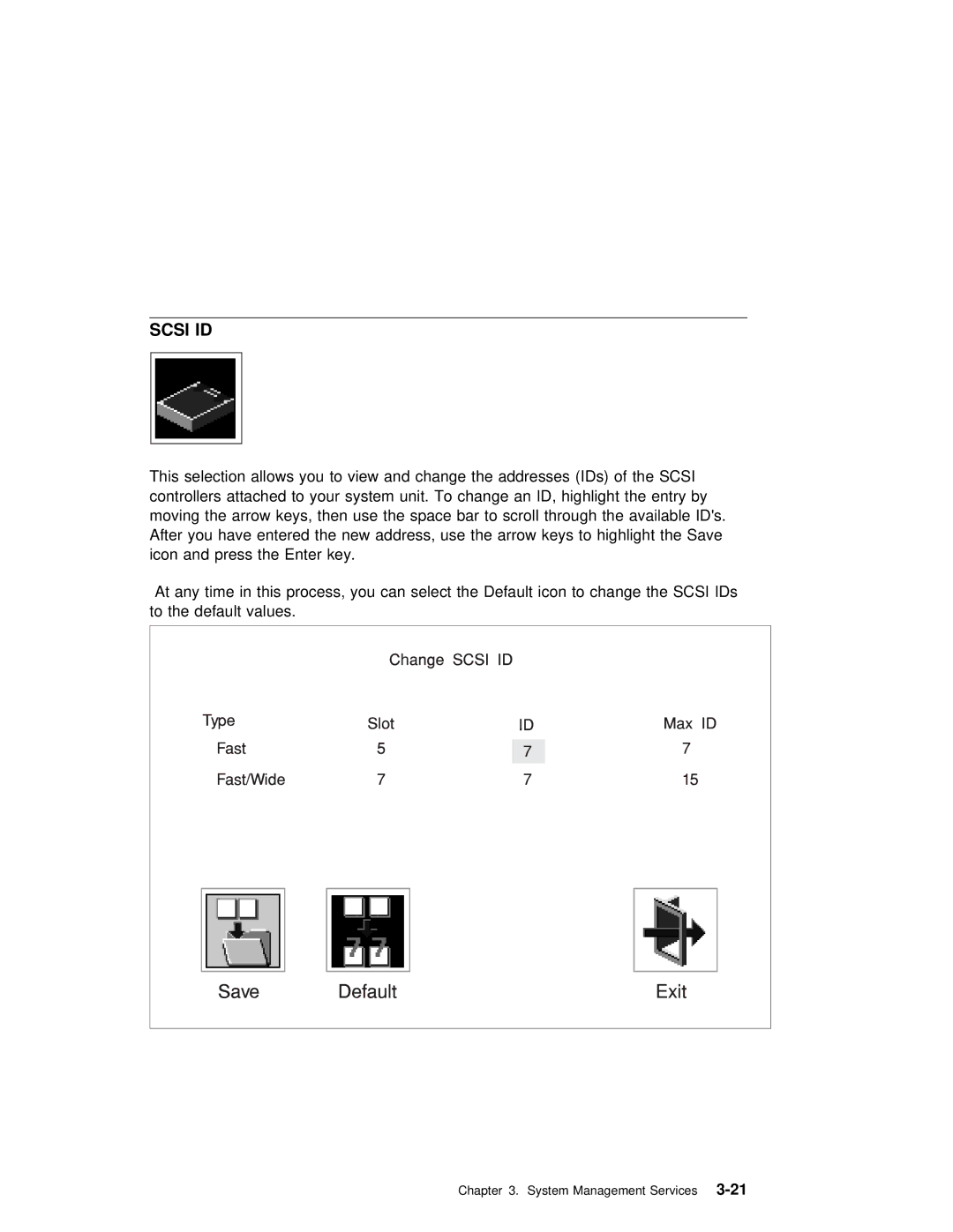 IBM RS/6000 7025 manual Scsi ID 