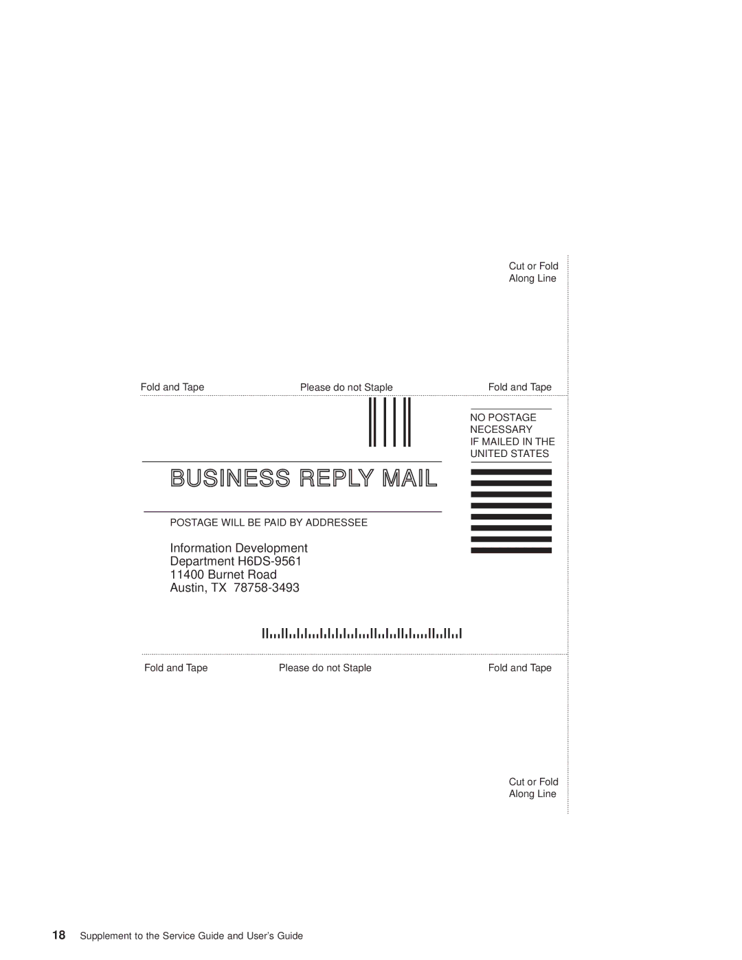 IBM RS/6000 7043 43P Series, SN32-9080-01 manual Business Reply Mail 