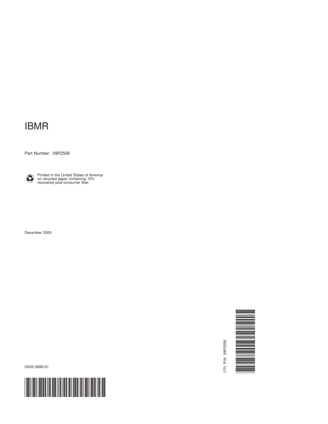 IBM RS/6000 7043 43P Series, SN32-9080-01 manual Ibmr 