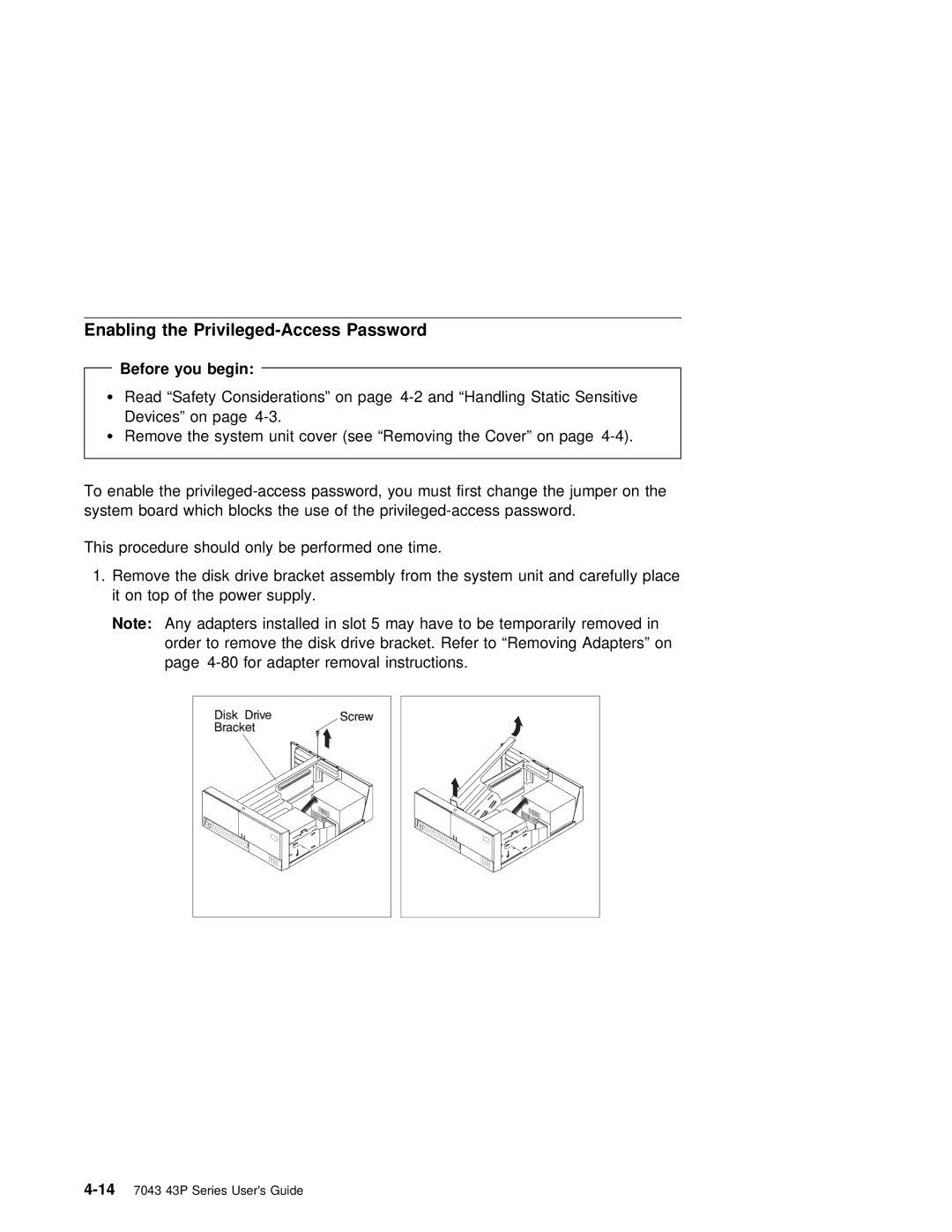 IBM RS/6000 7043 43P manual Enabling the Privileged-Access Password, Before you begin 