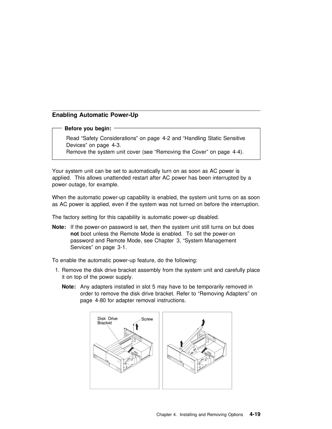 IBM RS/6000 7043 43P manual Enabling Automatic Power-Up, Before you begin 