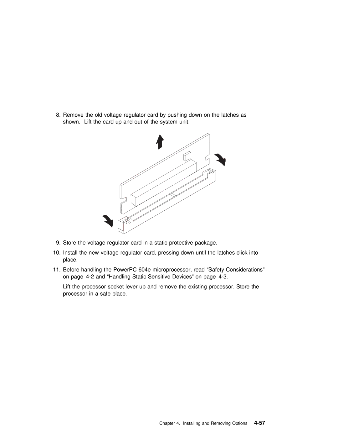 IBM RS/6000 7043 43P manual Installing and Removing4-57Options 