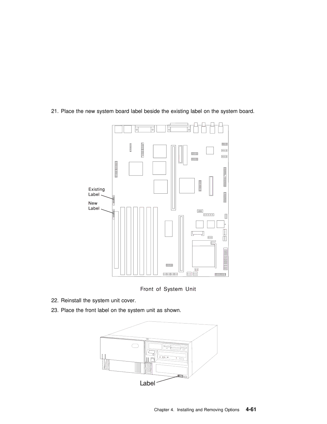 IBM RS/6000 7043 43P manual Installing and Removing4-61Options 