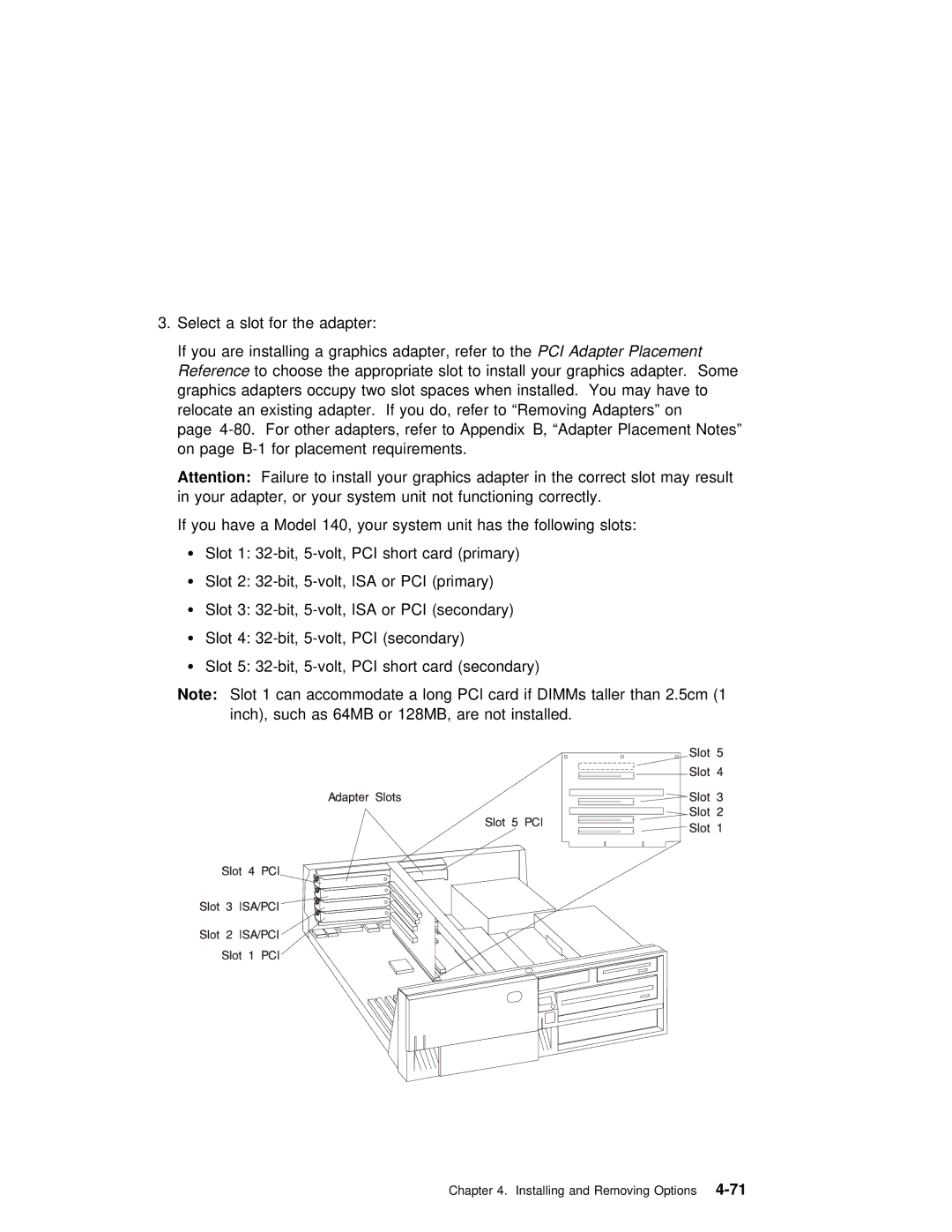 IBM RS/6000 7043 43P manual Installing and Removing4-71Options 