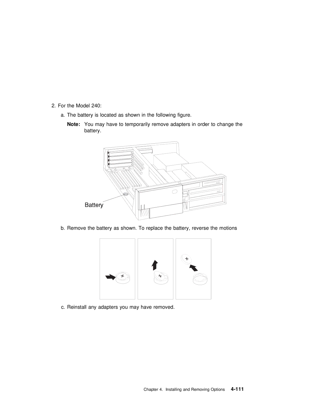 IBM RS/6000 7043 43P manual Installing and Removing4-111Options 