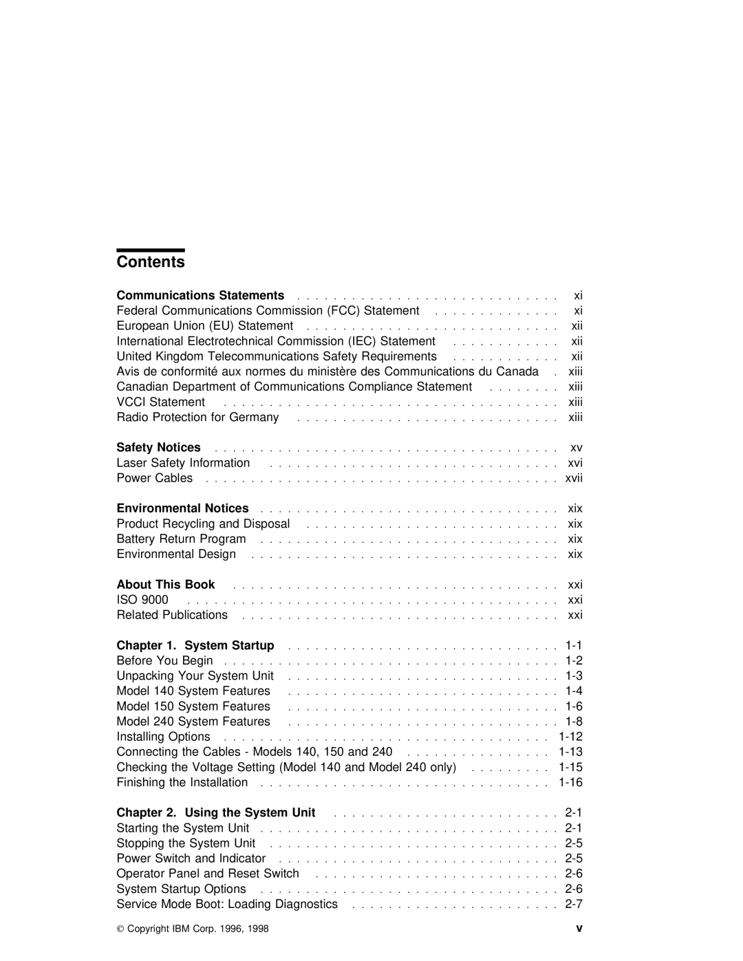 IBM RS/6000 7043 43P manual Contents 