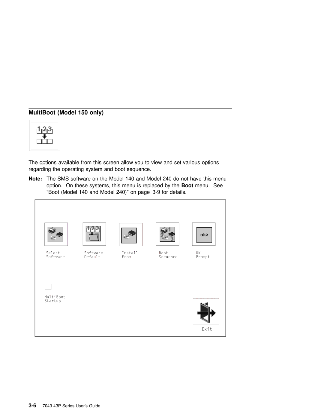 IBM RS/6000 7043 43P manual MultiBoot Model 150 only 