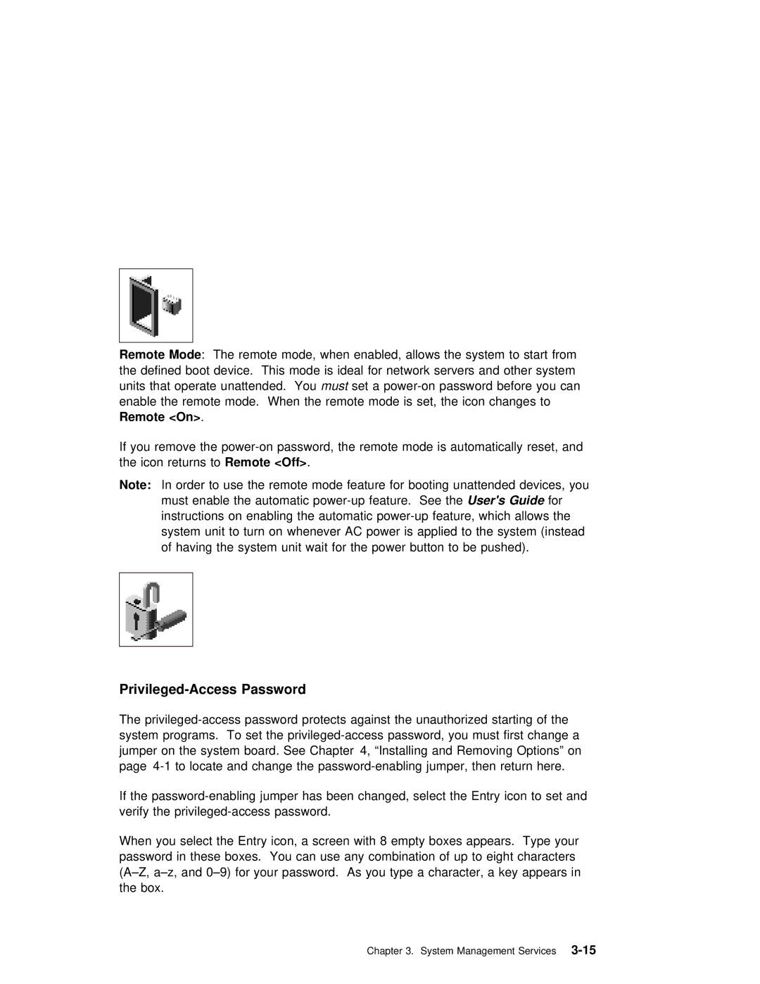 IBM RS/6000 7043 43P manual Privileged-Access Password, Mode 