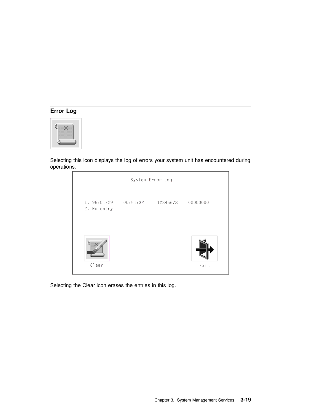 IBM RS/6000 7043 43P manual Error Log 