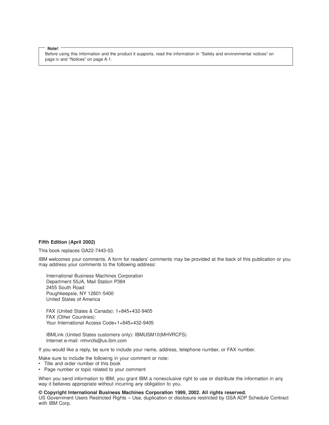 IBM RS/6000 SP manual Fifth Edition April 