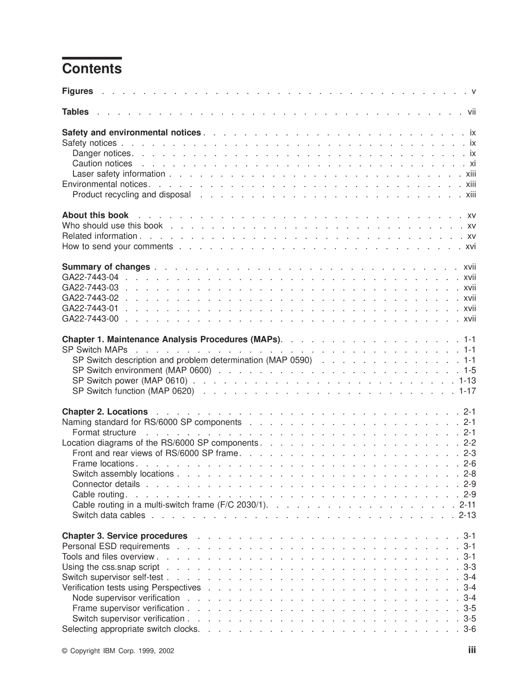 IBM RS/6000 SP manual Contents 