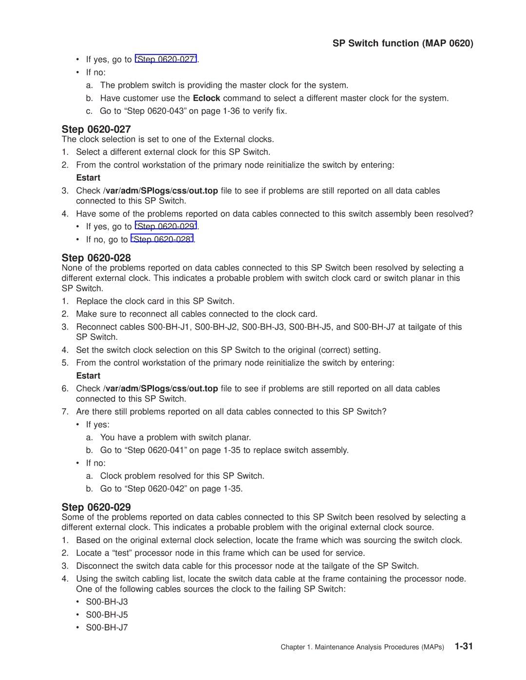 IBM RS/6000 SP manual Estart 