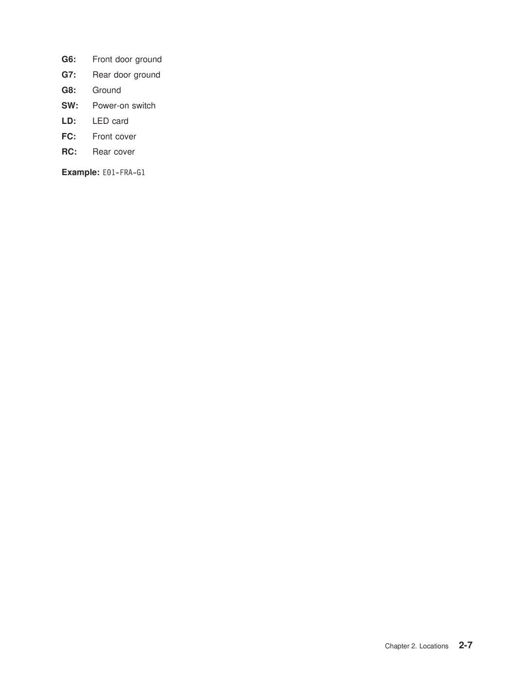 IBM RS/6000 SP manual Example E01-FRA-G1 