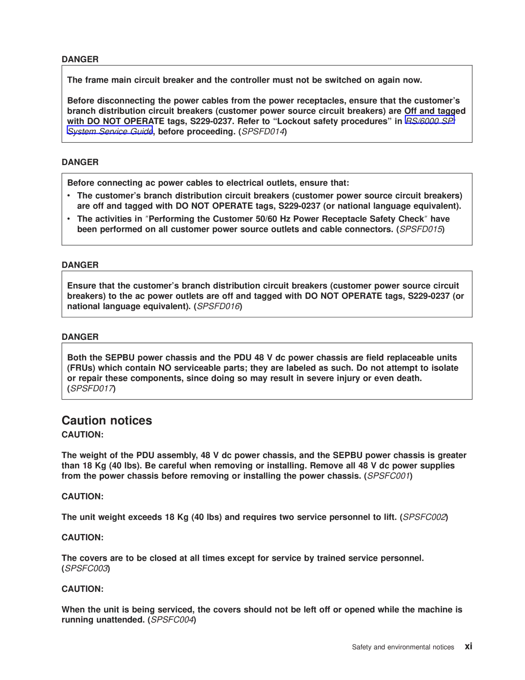 IBM RS/6000 SP manual SPSFD017 