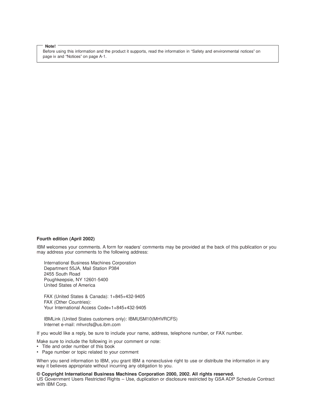 IBM RS/6000 SP manual Fourth edition April 