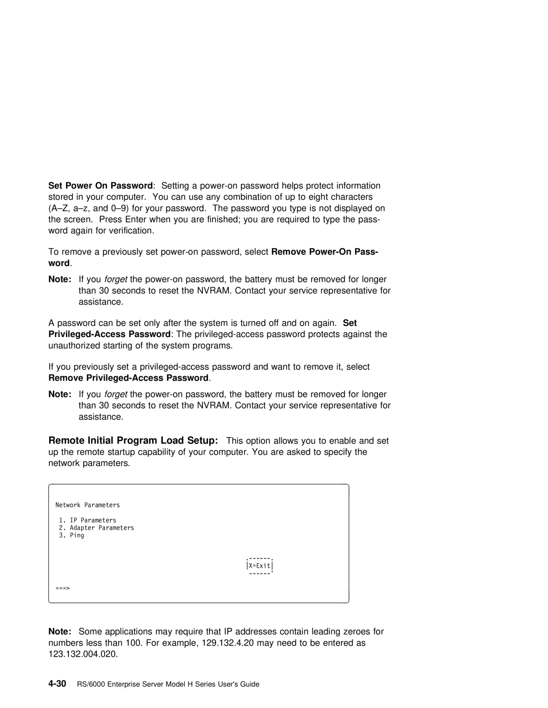 IBM RS/6000 manual Setup, Word 