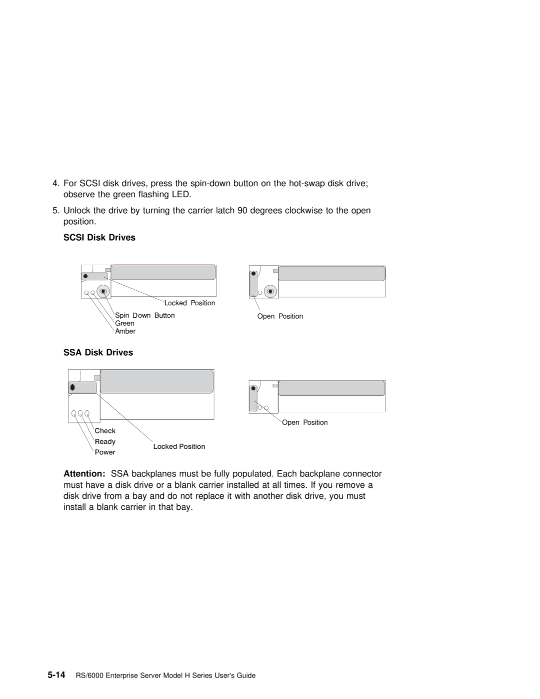 IBM RS/6000 manual Scsi Disk Drives SSA Disk Drives 