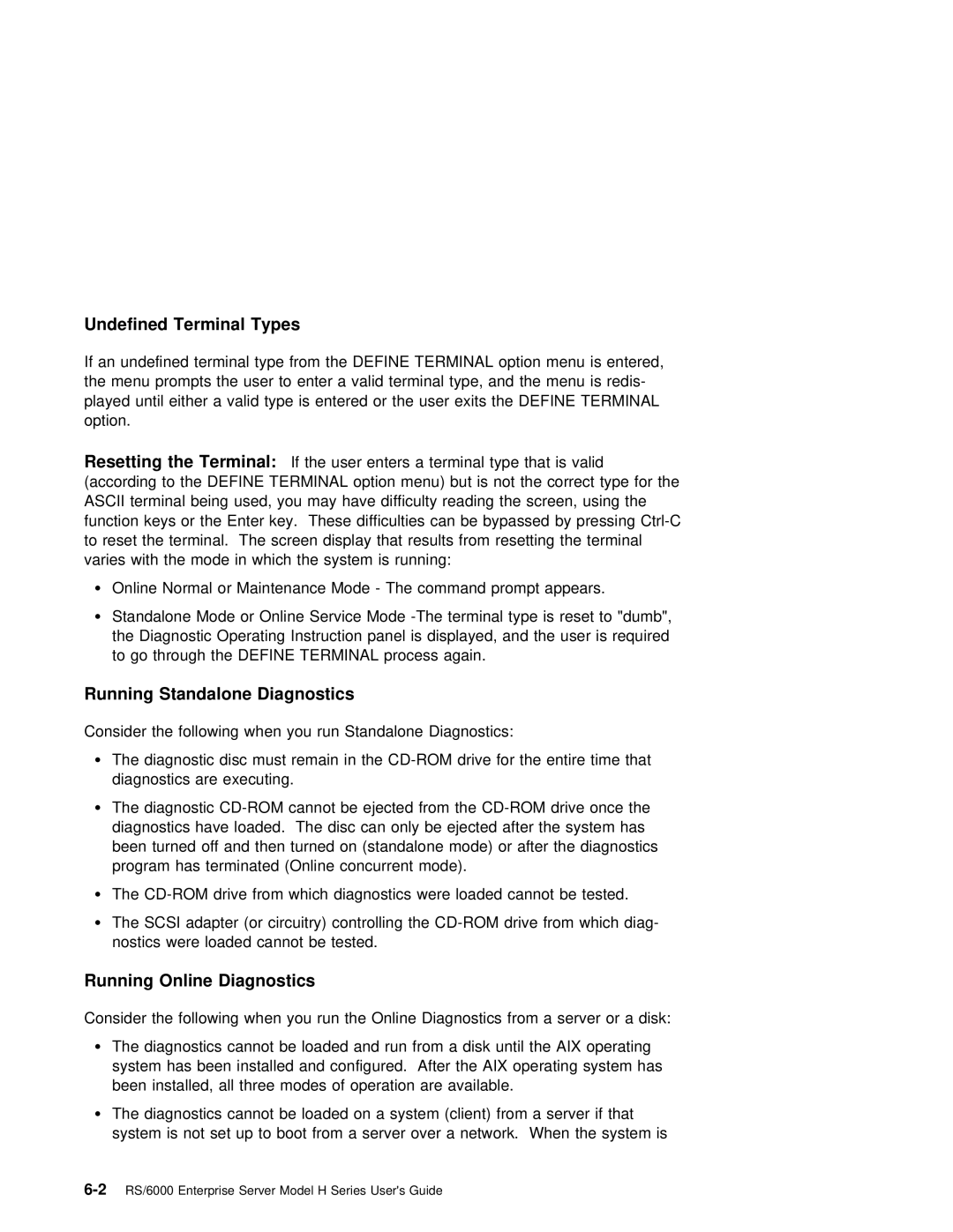 IBM RS/6000 manual Running Standalone Diagnostics, Running Online Diagnostics, Defi, Resetting 