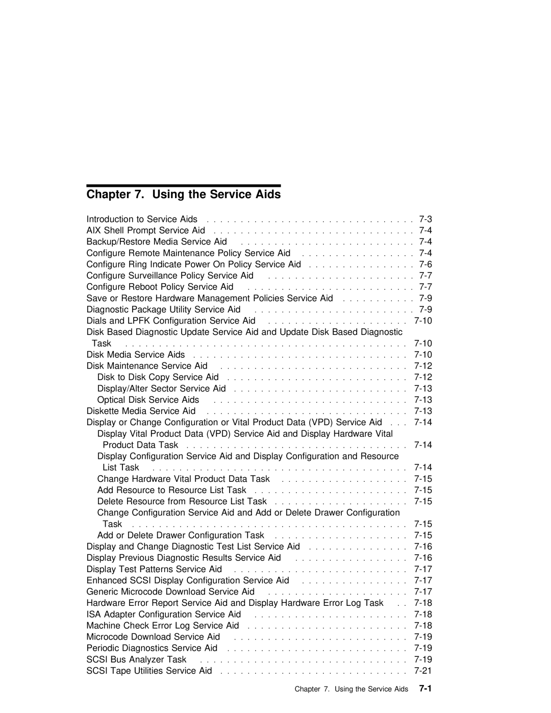 IBM RS/6000 manual Using the Service Aids, Vpd 