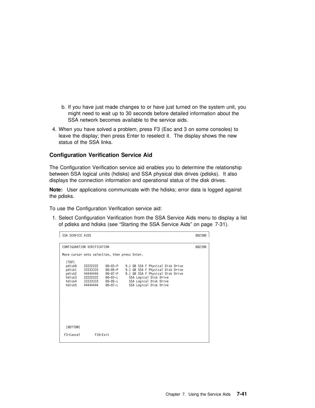 IBM RS/6000 manual Configuration Verification Service Aid, Links 