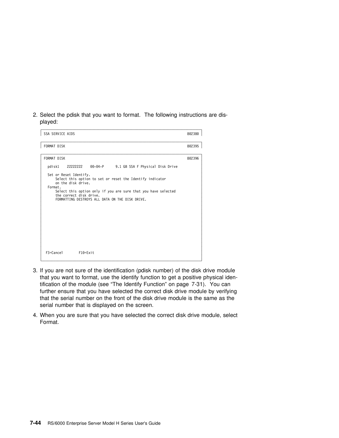 IBM manual 44RS/6000 Enterprise Server Model H Series Users Guide 