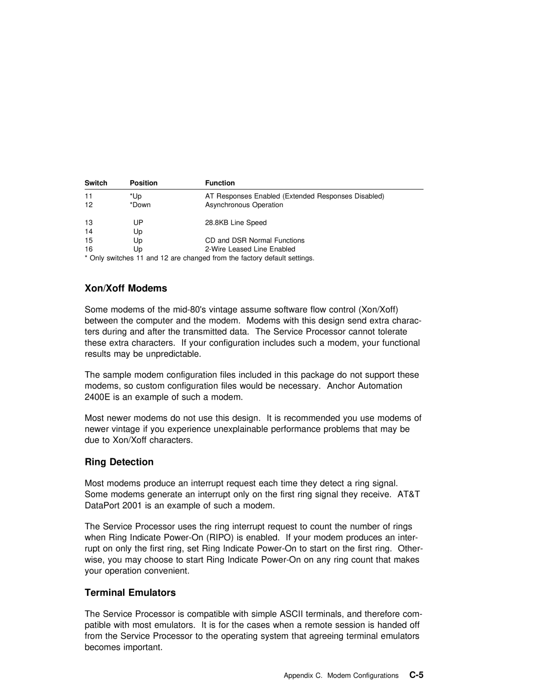 IBM RS/6000 manual Xon/Xoff Modems, Ring Detection, Terminal Emulators, Ripo 