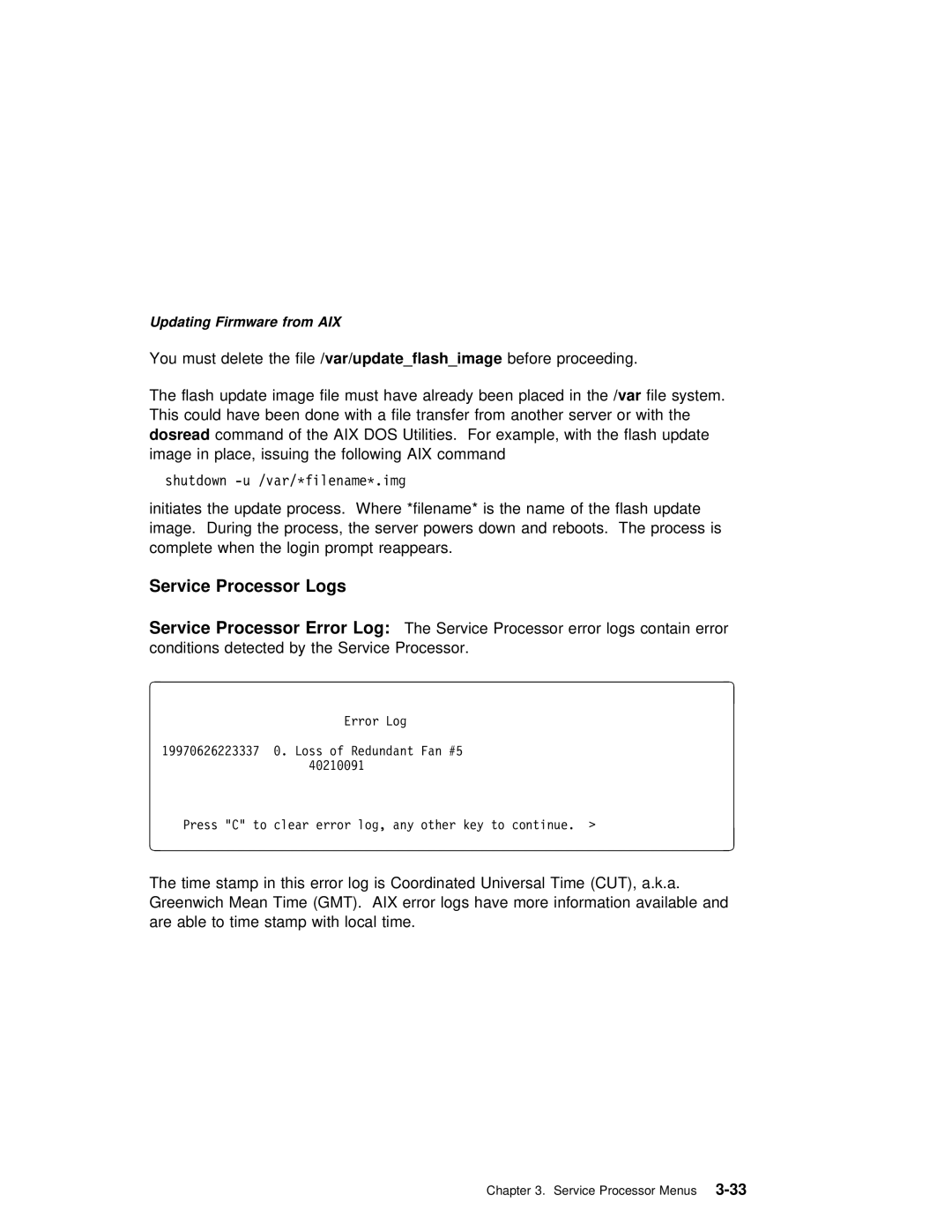 IBM RS/6000 manual Logs, Error Log, Service 