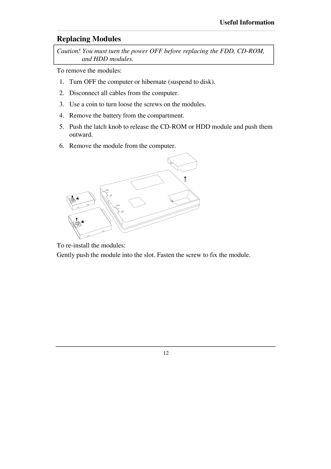 IBM RT-686EX manual Replacing Modules 