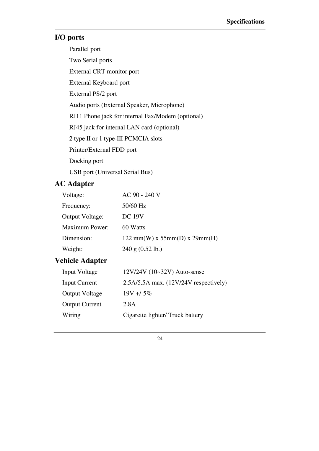 IBM RT-686EX manual Ports, AC Adapter 