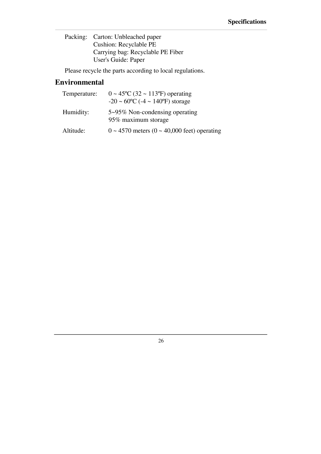 IBM RT-686EX manual Environmental 