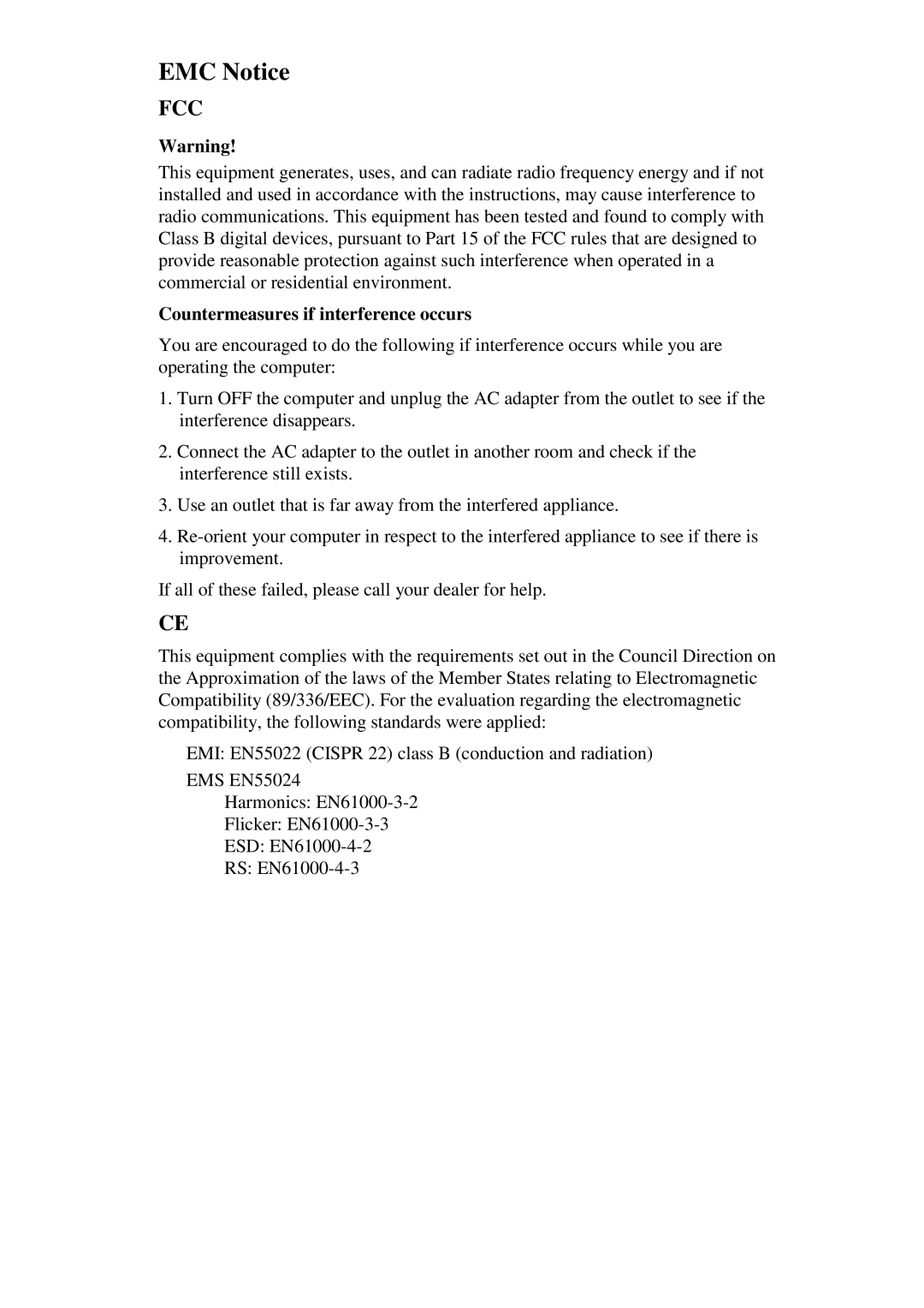 IBM RT-686EX manual EMC Notice, Countermeasures if interference occurs 