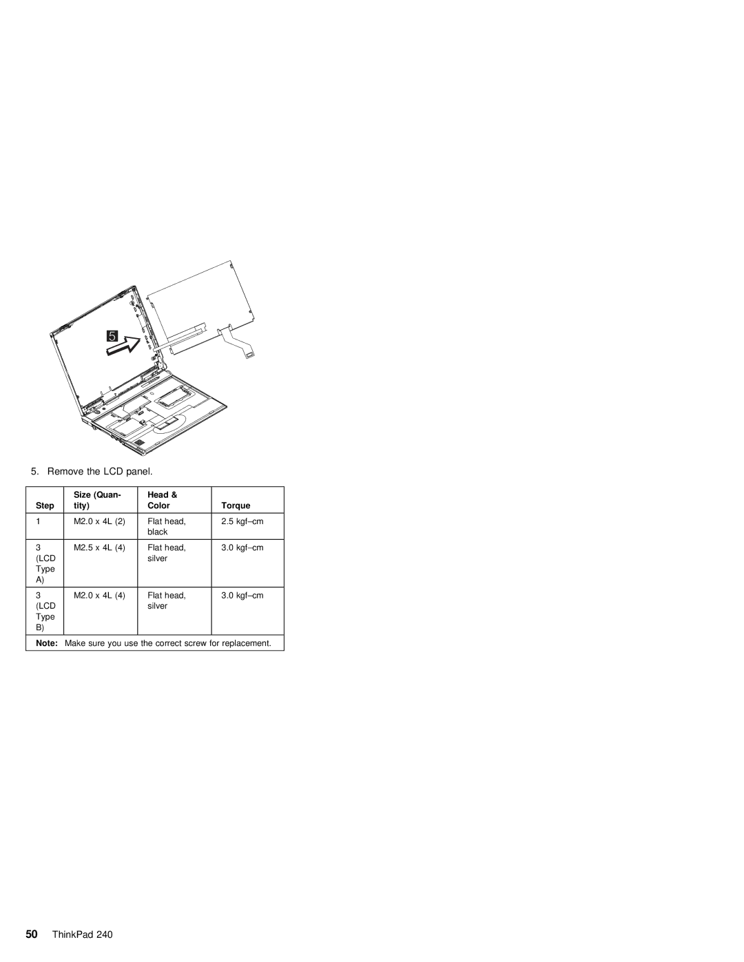 IBM S09N-8590-00 manual 4Flat Head Kgf-cm 