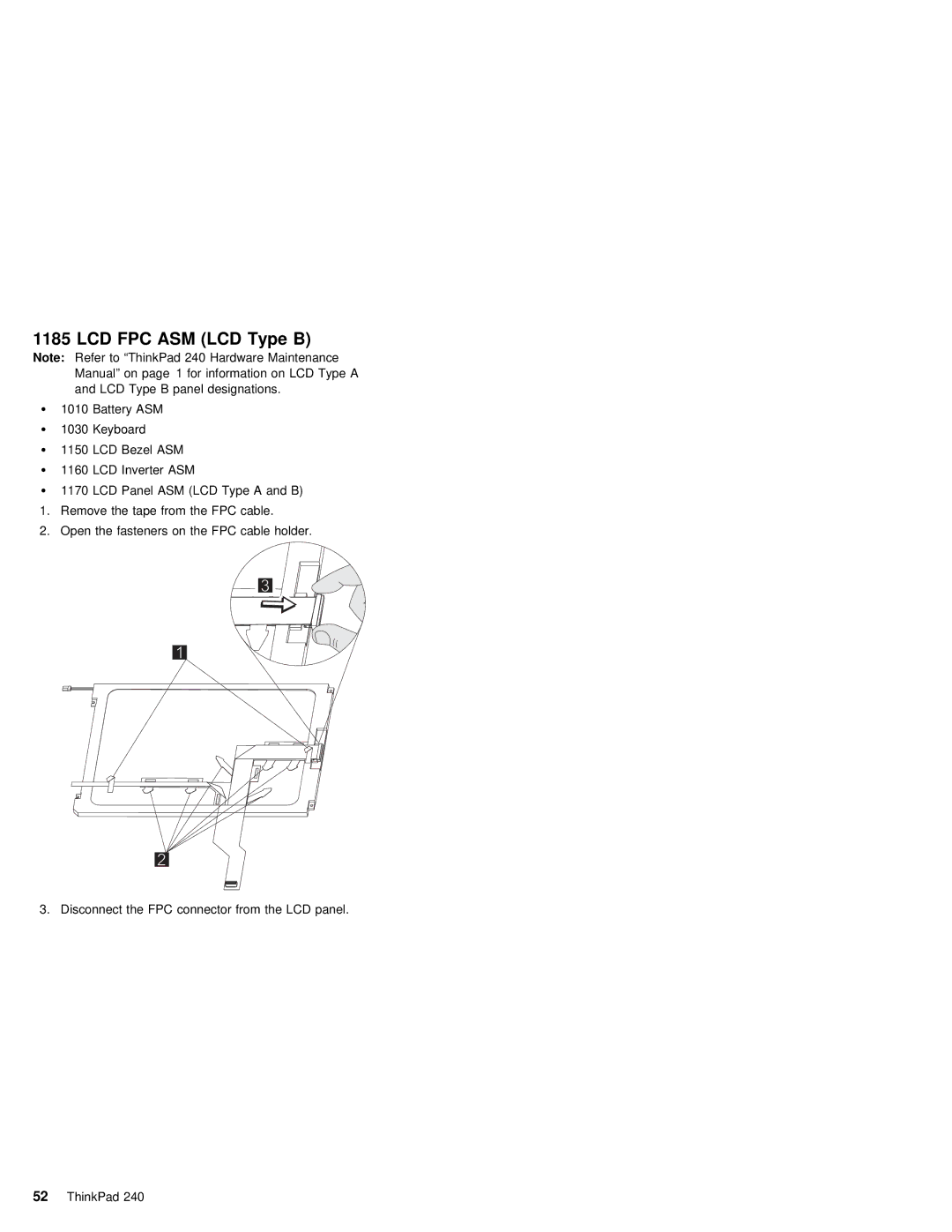 IBM S09N-8590-00 manual 1185 LCD, Type B 